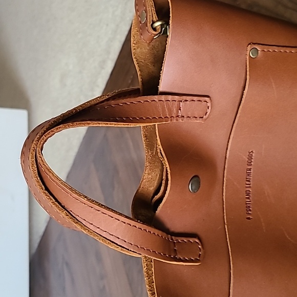 Portland Leather Mini Crossbody Tote - Honey - Picture 2 of 10